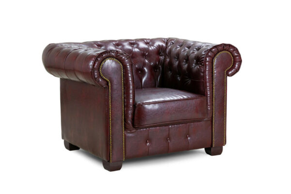 bedworld Chesterfield Oxblood Red Armchair Sofa