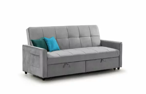 bedworld Elegance Plush Grey 3 Seater Sofabed
