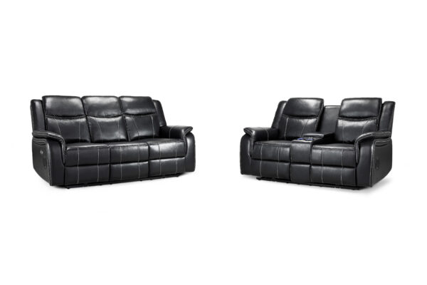 bedworld Galaxy Tech Recliner Black 3+2 Set Sofa