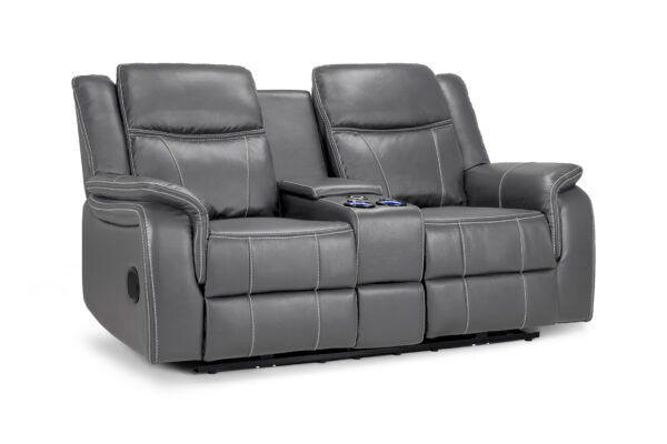 bedworld Galaxy Tech Recliner Grey 2 Seater Sofa
