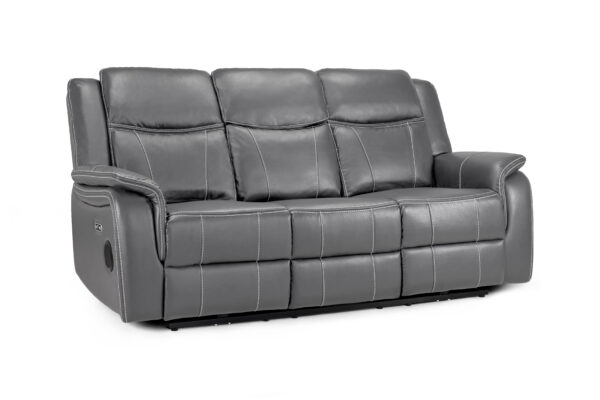 bedworld Galaxy Tech Recliner Grey 3 Seater Sofa