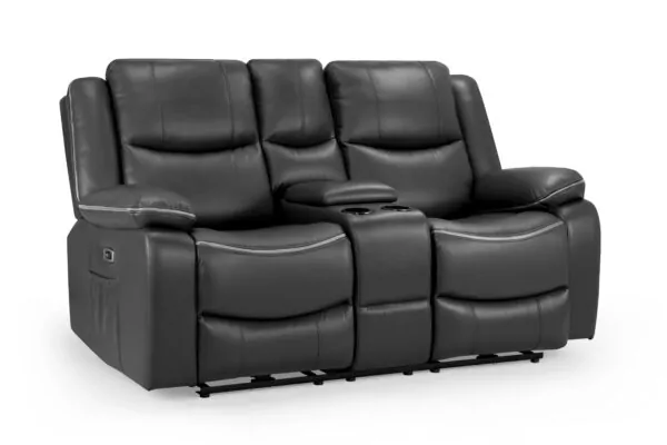 bedworld Harald Black Recliner 2 Seater Sofa