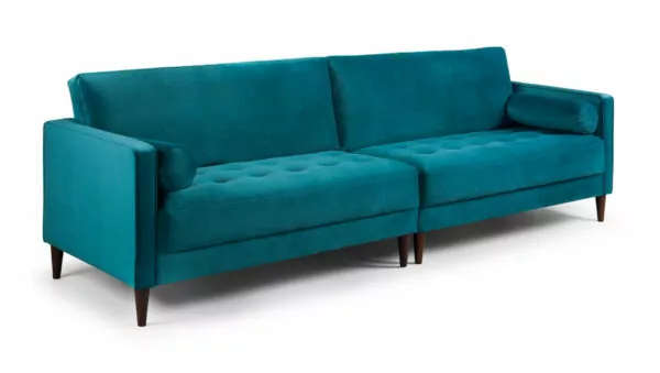 bedworld Harper Plush Teal 4 Seater Sofa