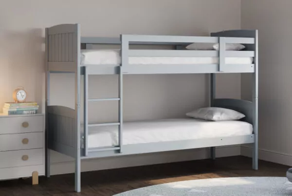 bedworld Hayes Grey Solid Wood Bunk Bed