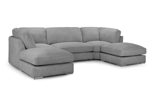 bedworld Inga Grey U Shape Corner Sofa