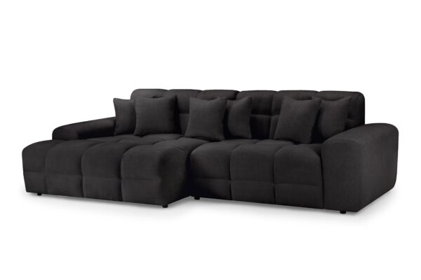 bedworld Jacob Black Left Hand Corner Sofa