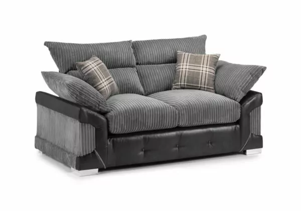 bedworld Logan Black-Grey 2 Seater Sofa