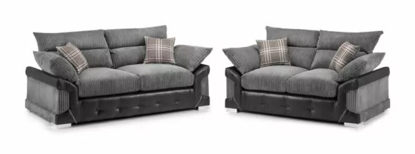 bedworld Logan Black-Grey 3+2 Set Sofa
