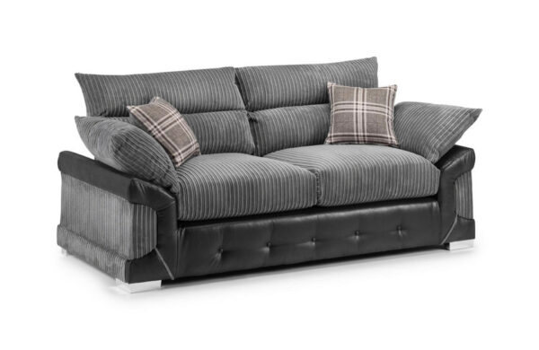 bedworld Logan Black-Grey 3 Seater Sofa