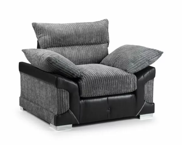bedworld Logan Black-Grey Armchair Sofa