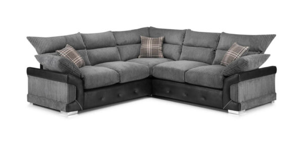 bedworld Logan Black-Grey Large Corner Sofa
