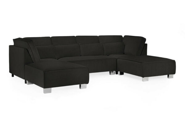 bedworld Sloane Black U Shape Corner Sofa
