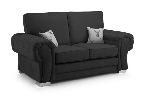 bedworld Verona Black 2 Seater Fullback Sofa