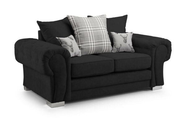 bedworld Verona Black 2 Seater Scatterback Sofa