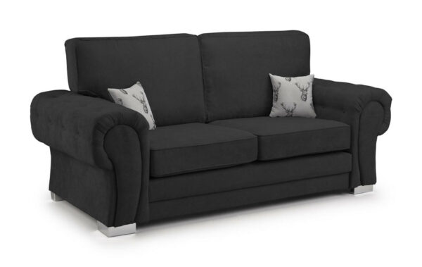 bedworld Verona Black 3 Seater Fullback Sofa