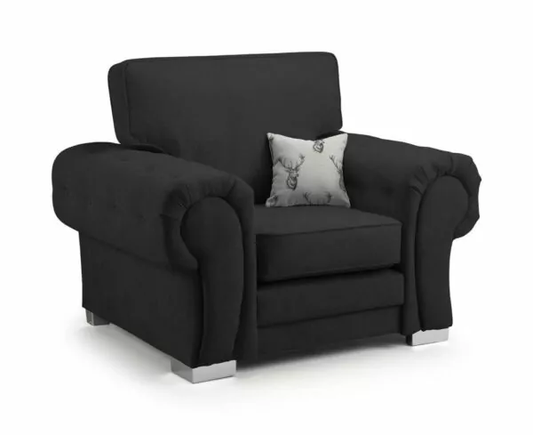 bedworld Verona Black Armchair Fullback Sofa