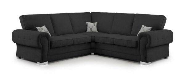 bedworld Verona Black Large Corner Fullback Sofa