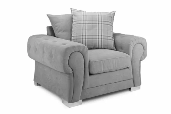 bedworld Verona Grey Armchair Scatterback Sofa