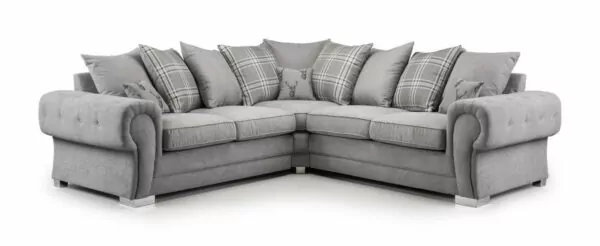 bedworld Verona Grey Large Corner Scatterback Sofa