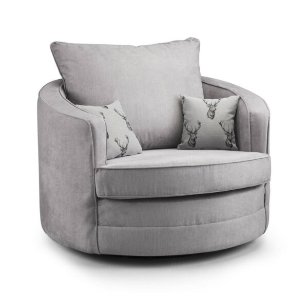 bedworld Verona Grey Swivel Chair Fullback Sofa