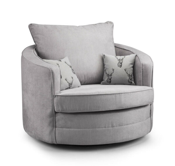 bedworld Verona Grey Swivel Chair Scatterback Sofa