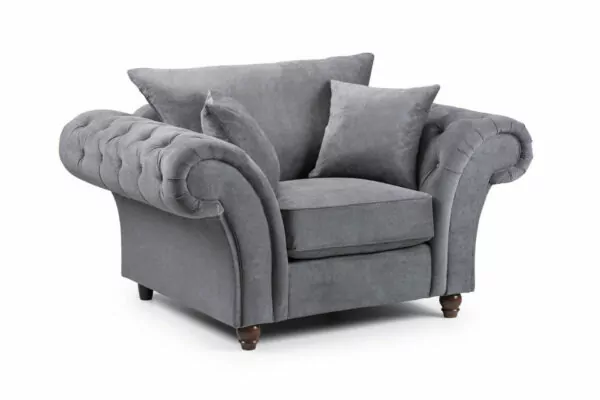 bedworld Windsor Grey Armchair Fullback Sofa