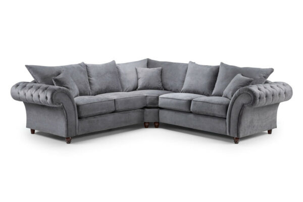 bedworld Windsor Grey Large Corner Fullback Sofa