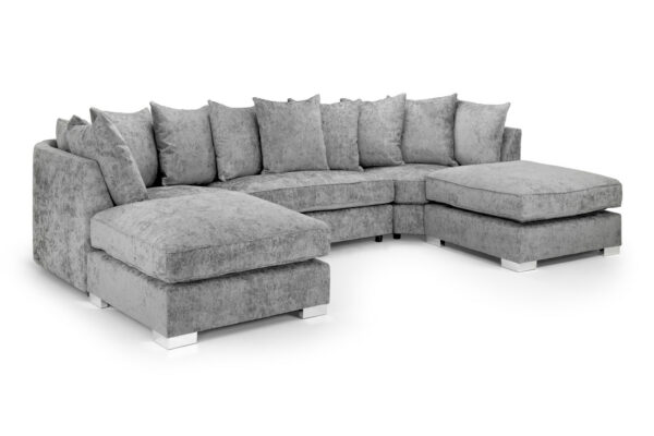 bedworld Bishop Platinum U Shape Corner Scatterback Sofa