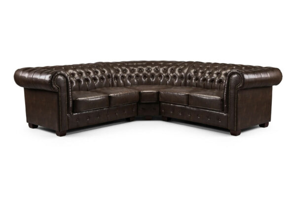bedworld Chesterfield Antique Brown Large Corner Sofa