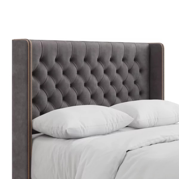 bedworld Elle Chesterfield Wing Standing Headboard & Studs