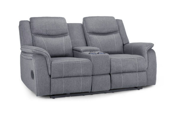 bedworld Galaxy Tech Recliner Grey Fabric 2 Seater Sofa