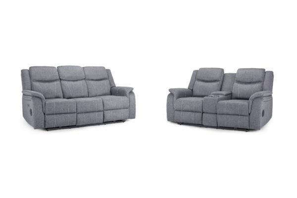 bedworld Galaxy Tech Recliner Grey Fabric 3+2 Set Sofa