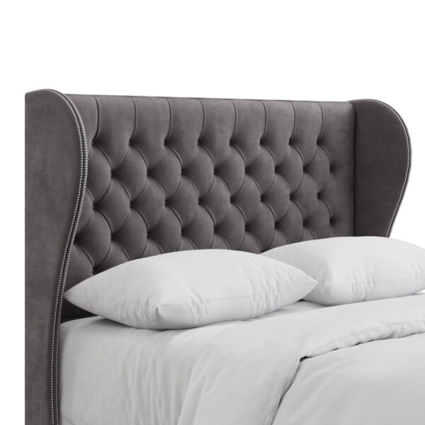 bedworld Giovana Chesterfield Wing Standing Headboard With Studs