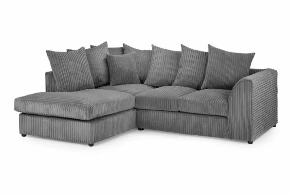 bedworld Harley Grey Left Hand Facing Corner Jumbo Sofa