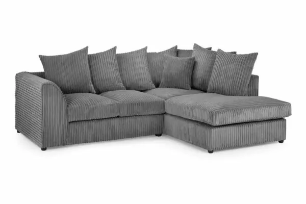 bedworld Harley Grey Right Hand Facing Corner Jumbo Sofa