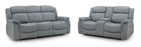 bedworld Linden Grey 3+2 Set Electric Recliner Sofa