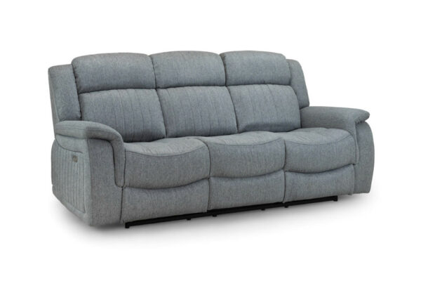 bedworld Linden Grey 3 Seater Electric Recliner Sofa