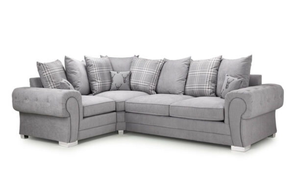 bedworld Verona Grey Left Hand Facing Corner Scatterback Sofabed