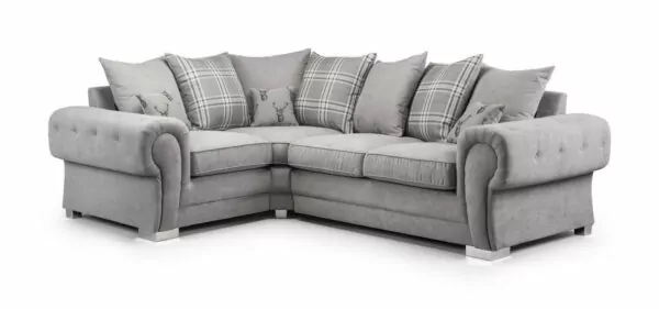 bedworld Verona Grey Left Hand Facing Corner Scatterback Sofa