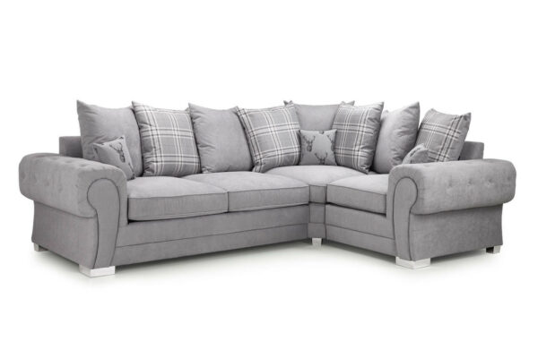 bedworld Verona Grey Right Hand Facing Corner Scatterback Sofabed