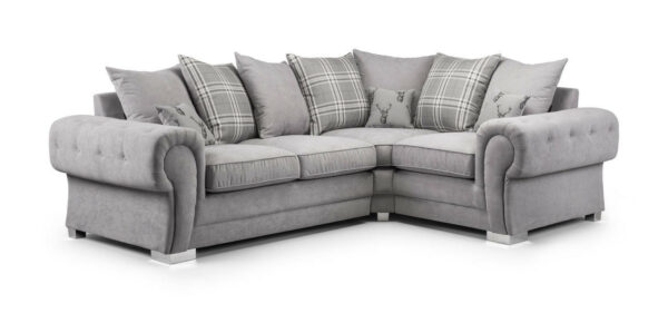 bedworld Verona Grey Right Hand Facing Corner Scatterback Sofa