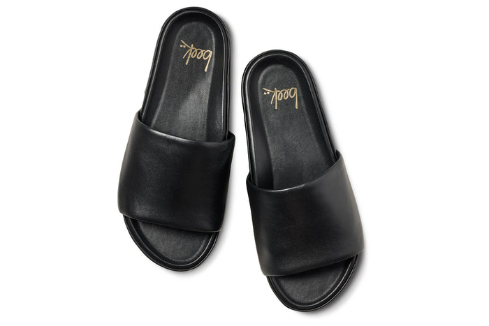 Beek Albatross Woven Leather Platform Sandal Eggshell/Black