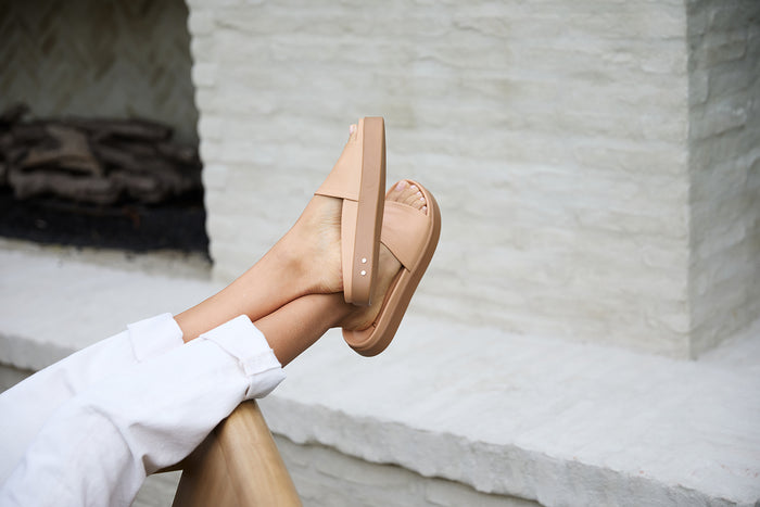 Beek Chick Leather Platform Sandal Blush