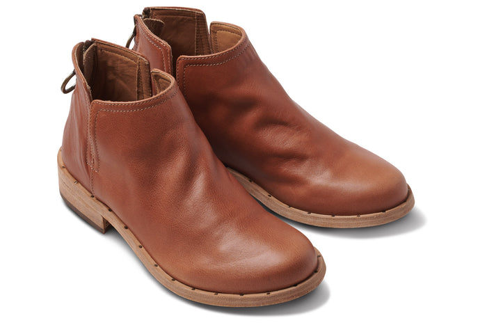 beek Falcon Leather Ankle Bootie Cognac