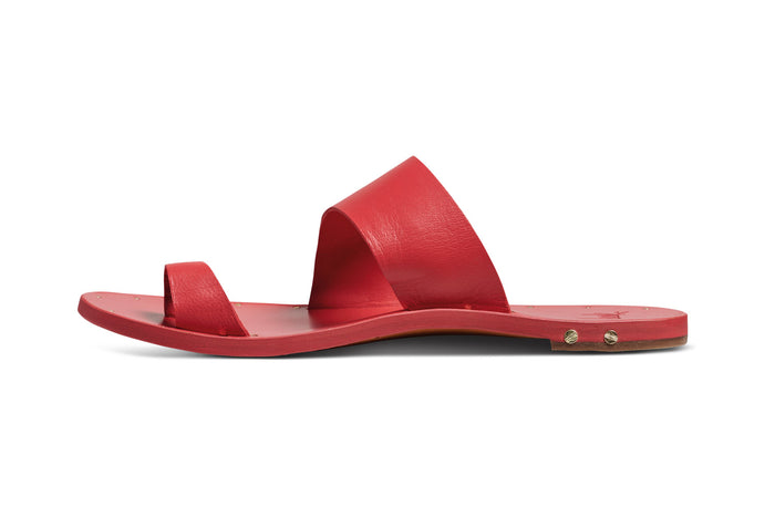 Beek Finch Leather Toe Ring Sandal Lipstick