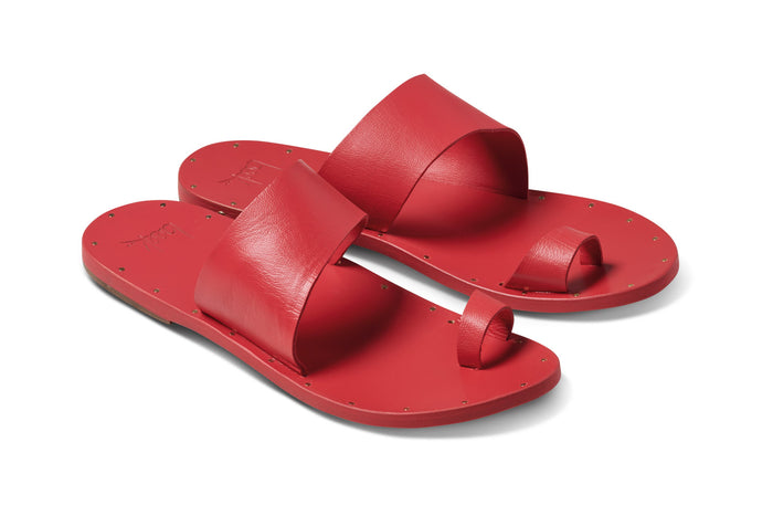 beek Finch Leather Toe Ring Sandal Lipstick