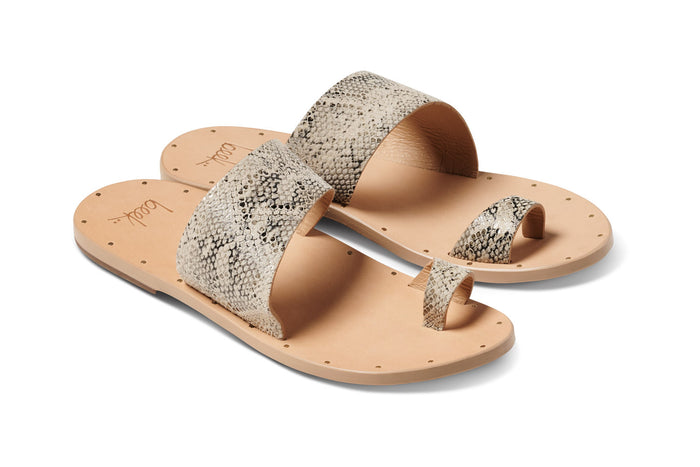 beek Finch Leather Toe Ring Sandal Snake/Beach
