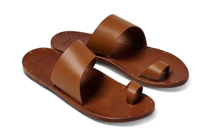 beek Finch Leather Toe Ring Sandal Tan