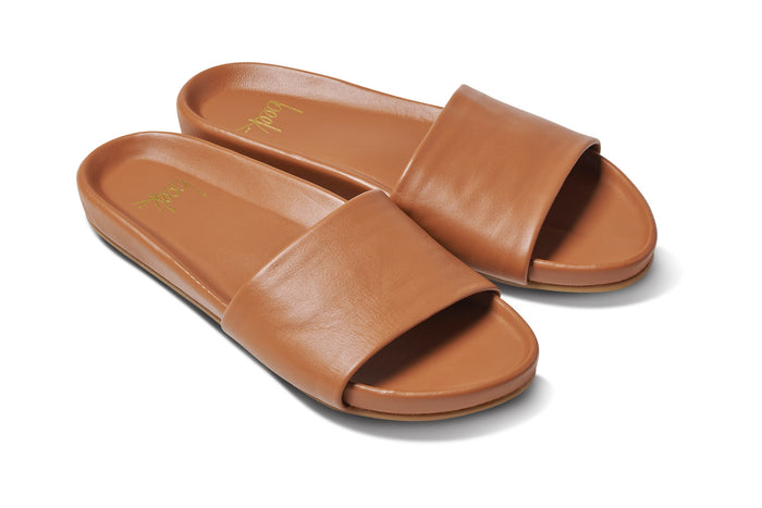 beek Gallito Leather Slide Sandal Tan