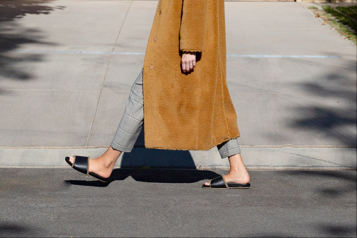 Beek Gallito Shearling Slide Sandal Cognac